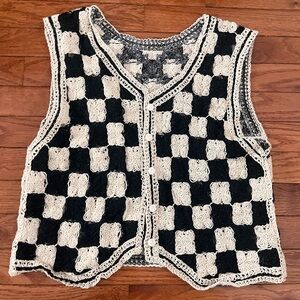 Checkerboard Crochet Vest